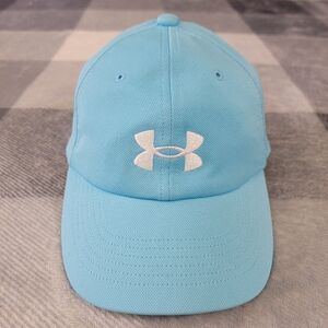 Under Armour Women's UA Free Fit Light Blue Hat Lightweight Logo Style 1361555